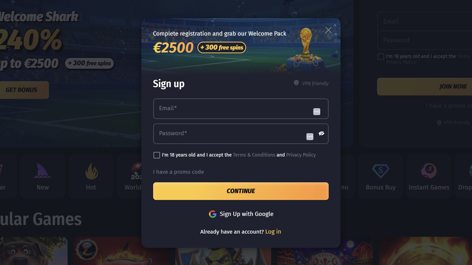 Winshark Registration